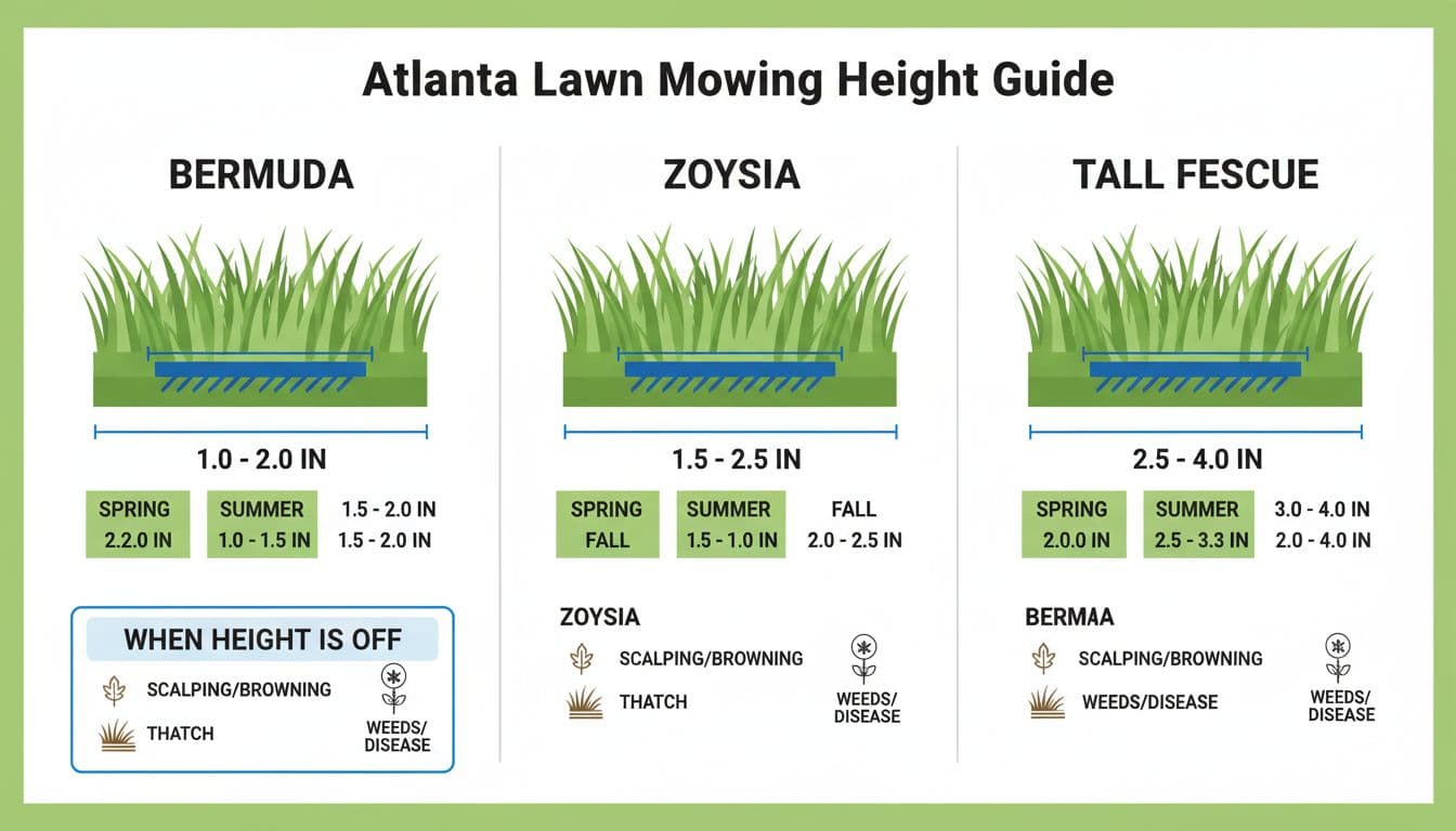 bermuda grass height comparison summer vs winter